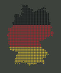 Poster - Map of Germany from dots with flag