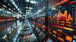 Stock market graphs flicker in a futuristic trading floor