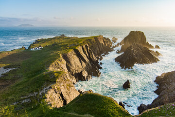 Scheildren, most iconic and photographed landscape at Malin Head, Ireland's northernmost point, Wild Atlantic Way, spectacular coastal route. Numerous Discovery Points. Co. Donegal