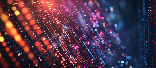 Glowing DNA code structure represents an abstract concept of science and technology, specifically nanotechnology.