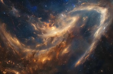Wall Mural - Outer Space Background - Black and Blue Milky Way with Twinkling Stars and Cosmic Atmosphere