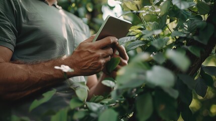 Poster - man holding digital tablet, closeup
