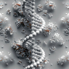 white DNA Helix, Tile as background and to fill areas in soft colors, ai Generated