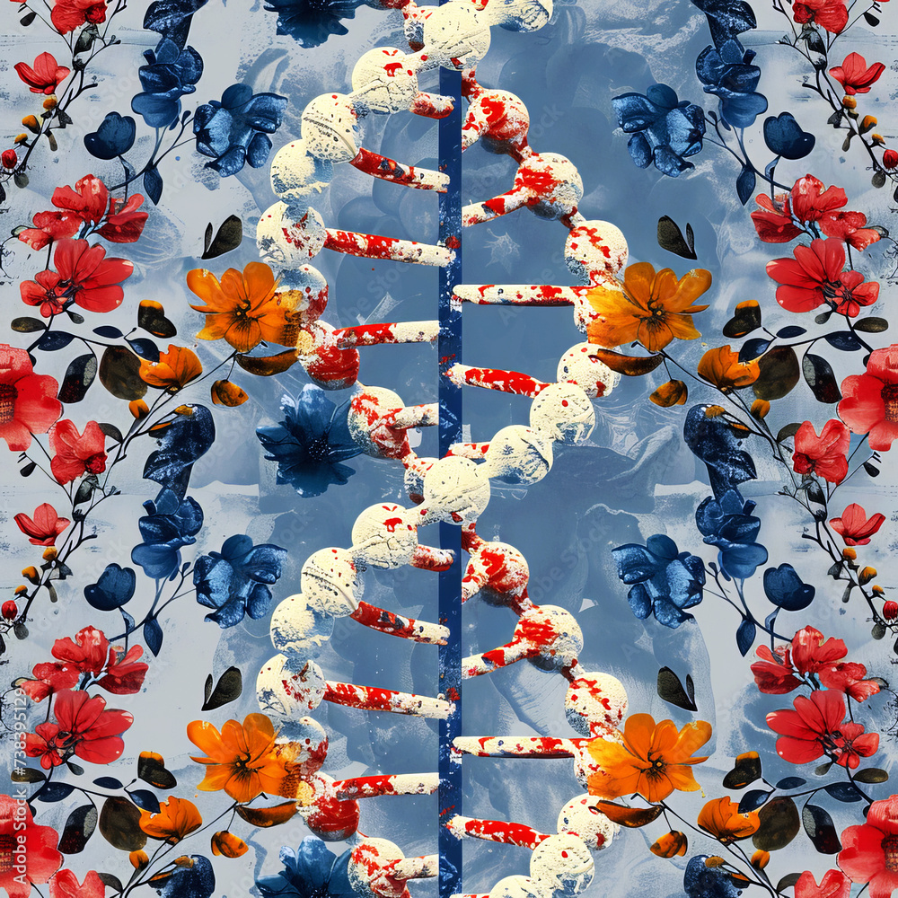 Illustration Stock color DNA Helix, Tile as background and to fill ...