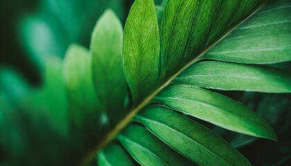 Wall Mural - Abstract green leaf texture, nature background, tropical leaves