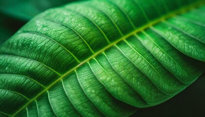 Wall Mural - Abstract green leaf texture, nature background, tropical leaves