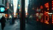 © Generative AI - Financial stock exchange market display screen board on the street, selective focus : Generative AI