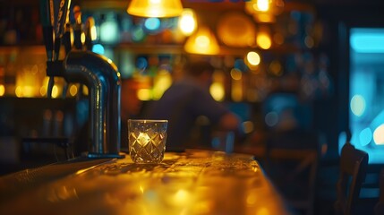 Poster - blurred background people in the bar : Generative AI