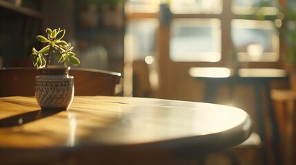 Aufkleber - Top of table with Bar Cafe Restaurant blurred background : Generative AI
