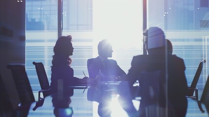 Aufkleber - Business people meeting and planning business strategies together in the office. : Generative AI