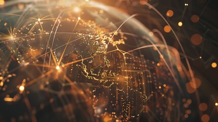 Leinwandbilder - Business and economic growth on global business network, Data analysis of financial and banking, Customer service, Technology and data connection, Teamwork, Business strategy and Digit : Generative AI