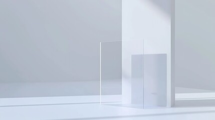 Poster - Blank flyer mockup glass plastic transparent holder isolated Plain flier stand Clear brochure holding Clean poster mock up design presentation Shows flyers Pamphlet design Empty paper  : Generative AI