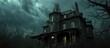 Darkly atmospheric haunted house.