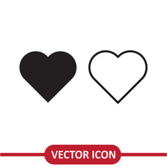 Poster - Heart icon, valentine day symbol set on white background..eps