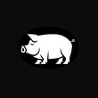 ベクターデザインの豚のロゴ。黒の背景の動物のロゴ。アイコン。シンボル。
Vector design pig logo. Animal logo on black background. Icon. Symbol. [Generative AI]