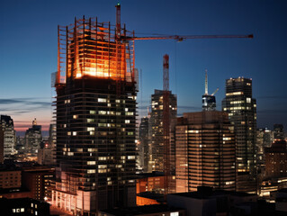 Sticker - building at night