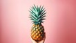 pineapple on the pink background isolated, copy space.