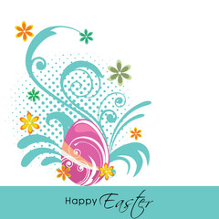 Wall Mural - Elegant Greeting Card Design with Beautiful Flourish Egg for Happy Easter Concept.