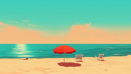 Wall Mural - tropical beach summer abstract background. generative ai.