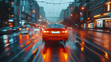 Fototapeta Uliczki - the motion blur of cars moving past the camera, cinematic shot