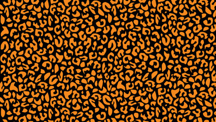 Wall Mural - Leopard skin fur texture black and orange background	