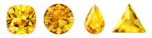 Yellow Zircon Gemstone Clipart Collection, Vector, Icons Isolated On Transparent Background
