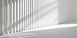 Light moving vertical lines on a white and contrasting background, featuring naturalistic shadows, pristine geometry, long lens, and minimalistic metal sculptures.