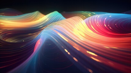 Poster - Abstract background with colorful waves. Generative AI.