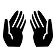open hands glyph icon