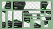 set of creative web banners of standard size with a place for photos. Vertical, horizontal and square template. vector 