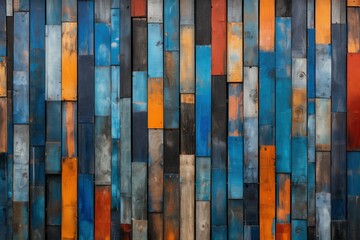 Poster - Vibrant wooden block background for creative projects and design inspiration