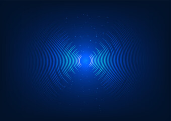 Poster - sound wave technology background radiating from the center the concept converts vibrational energy i