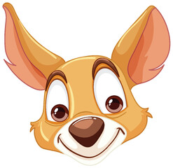 Sticker - Vector illustration of a happy kangaroo face