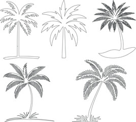 Wall Mural - palm trees sketch, minimalist, elegant, tropical, exotic, ideal for wallpaper, textile, decor. trend