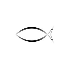 Sticker - Fish simple icon isolated on transparent background