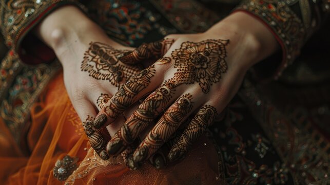 Symbolic Adornment The Traditional Henna Design on an Arab Hand