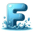 F with cartoon water style