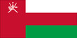 Close-up of red, white and green national flag of Asian country of Oman with dagger and two swords. Illustration made February 17th, 2024, Zurich, Switzerland.