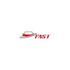 Sticker - Fast car logo isolated on white background