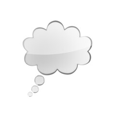 Poster - Clear glass speech bubble mockup with 3D cloud shape on a subtle backdrop. 3D Rendering