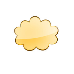 Poster - Yellow glass cloud shaped 3D speech bubble, simple mockup design. 3D Rendering