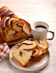 Wall Mural - Chocolate babka bread, sliced