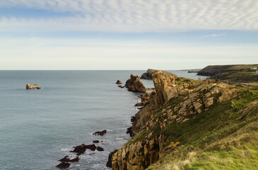 Wall Mural - Coastal part of Cantabria in the north of Spain, eroded Costa Quebrada, ie the Broken Coast
