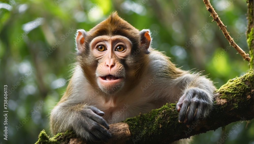 Ultra-detailed wildlife photo, 8K, lush jungle scene, close-up of a ...