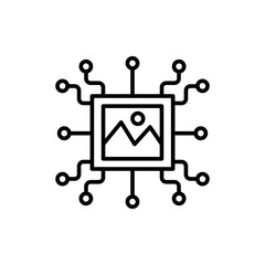 Poster - Ai image outline icons, accounting minimalist vector illustration ,simple transparent graphic element .Isolated on white background