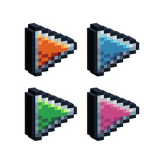Fototapete - Isometric Pixel art 3d of play button icon for items asset.play button icon on pixel bits style.8-bits perfect for game asset,design asset element,app,website, Vector illustration.