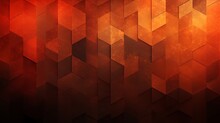Fiery Red Brown Burnt Orange Copper Black Abstract Background. Geometric Shape. Color Gradient. 3d Effect. Noise Rough Grungy Grain. Neon Light Metallic. Design. Template. Web Banner. Wide. Panoramic