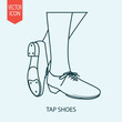 illustration of Oxford style tap shoes design flat illustration