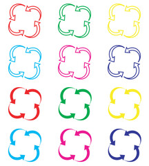 Fototapete - Repeat icon vector. Recycle icon sign symbol in trendy flat style. Set elements in colored icons. Rotation vector icon illustration isolated on white background