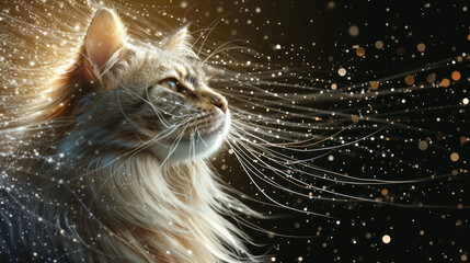 Wall Mural - Portrait of magical Mainecoon cat
